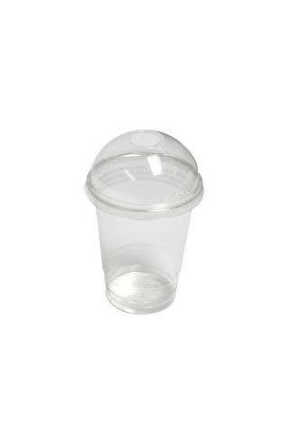 Vaso 12 pet con tapa domo